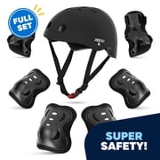 JEEXI 7 Pack Knee & Elbow Pads for Kids Youth Children Guards Protective Gear Pad Set for Roller Skates Cycling BMX Bike Skateboard Inline Skating's Scooter Rid