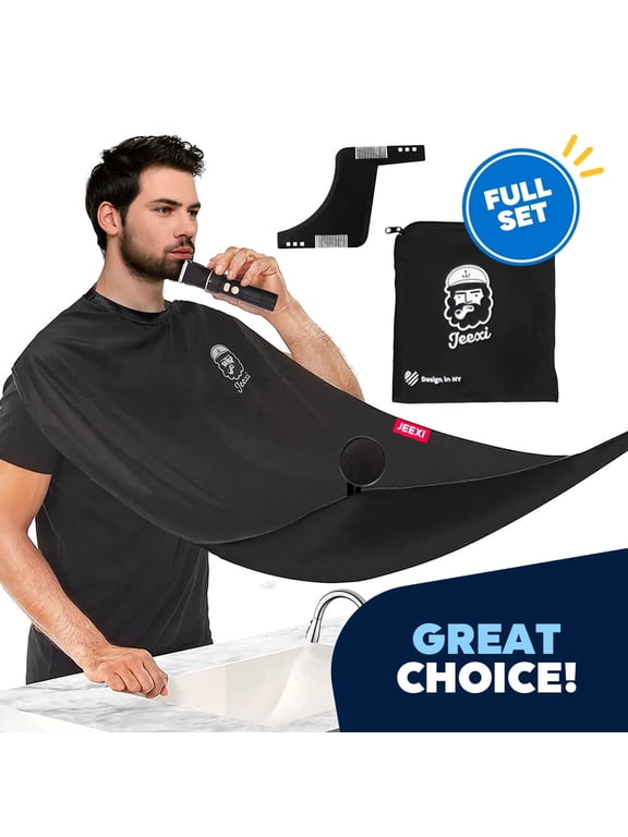 Beard Bib Apron for Men - As Seen on Shark Tank, Mens Hair Catcher for Shaving, Trimming - Grooming Accessories & Gifts for Dad or Husband, Christmas, Stocking Stuffers