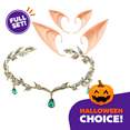 thumbnail image 1 of JEEXI Fairy Pixie Elf Ears and Leaf Crown Set – Silicone Cosplay Elf Ears with Fantasy Leaf Tiara for Halloween Costume, Fairy Cosplay, Renaissance Festival, 1 of 7