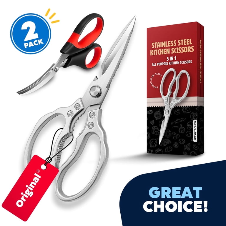JEEXI Stainless Steel Kitchen Scissors, Heavy Duty Food Shears