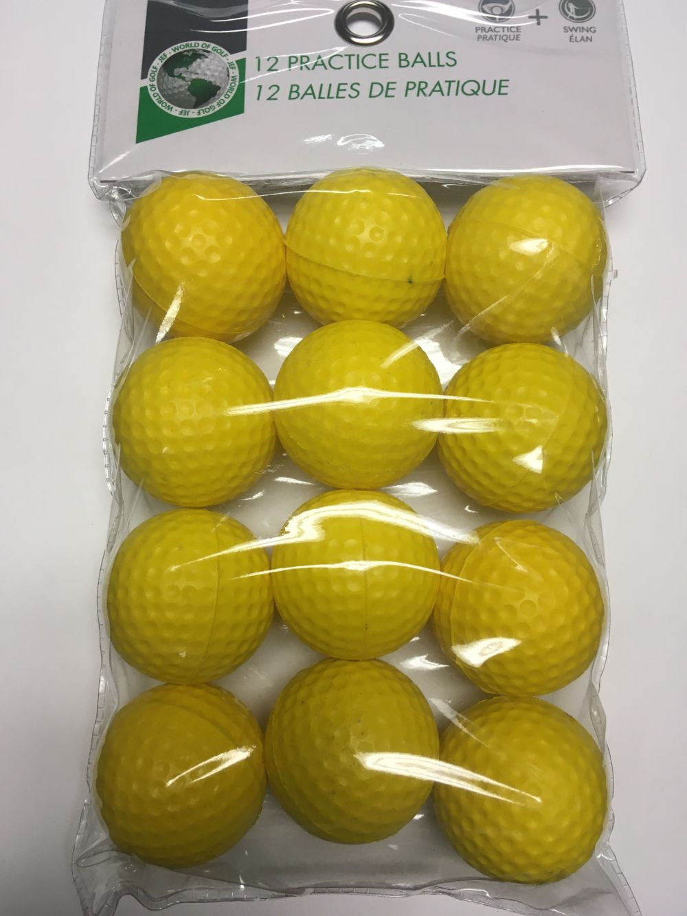 JEF World Of Golf Foam Practice Balls (YELLOW, 12pk) 2020 Golf NEW