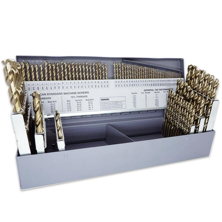 JEFE HEX 115 Pcs HSS Cobalt Drill Bit Set with Metal Indexed