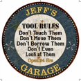 thumbnail image 1 of JEFF'S Garage Rules 14" Round Metal Sign Garage Bar Wall Decor 100140015069, 1 of 1
