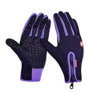 JEFFENLY Casual 1 Pair Warm Windproof Outdoor Cycling Bicycle Motorcycle Gloves Anti Slip Waterproof Washable Full Finger Gloves for Men and Women