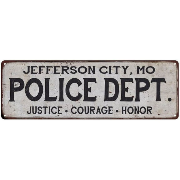 JEFFERSON CITY, MO POLICE DEPT. Home Decor Metal Sign Gift 6x18 206180012864