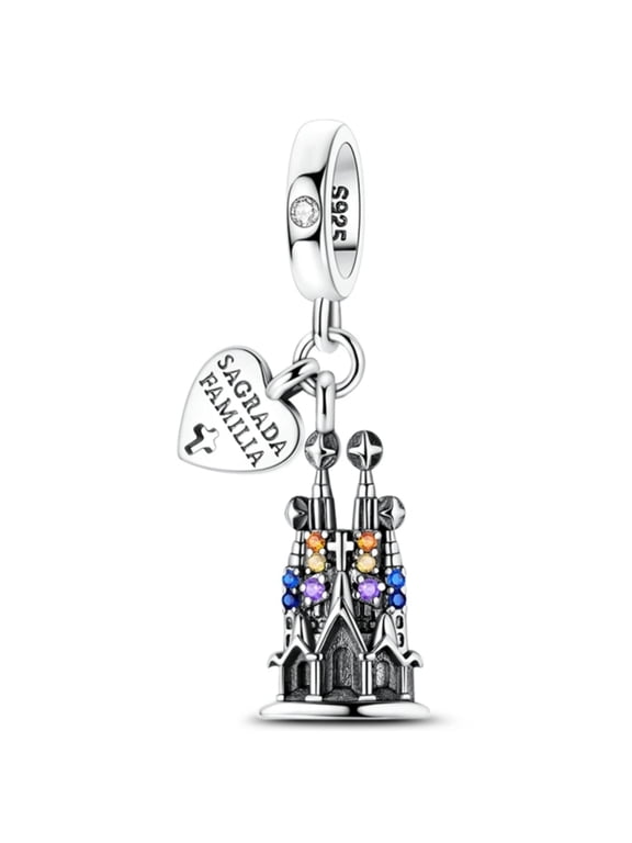 Summer Ocean Travel Scenic Spot Charm for Women Bracelet,Barcelona Sagrada Familia pendant,Scenic landmark buildings