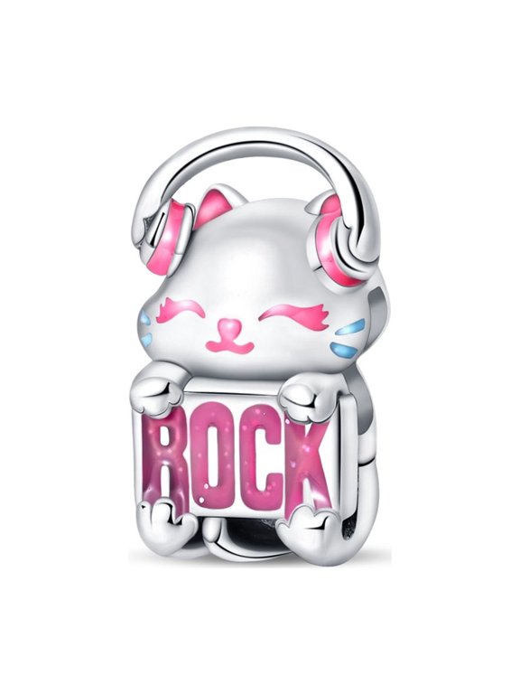 Animals Charms for Women Bracelet Jewelry,Rock Cat Bead,PET,Rock Cat Bead,PET