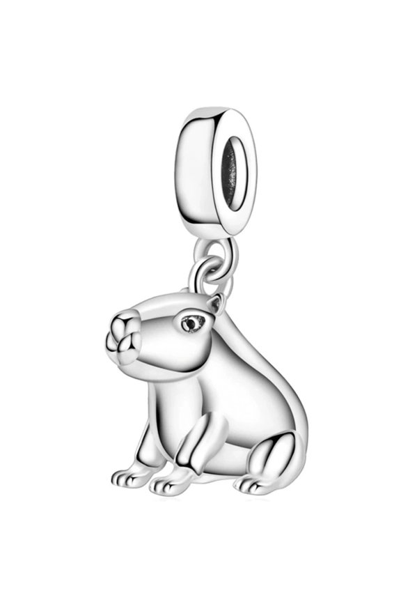 J&J European 925 Sterling Silver Charm Animals fit Bracelet for Women Jewelry,Shining capybara Pendant,Animals,Shining capybara Pendant,Animals