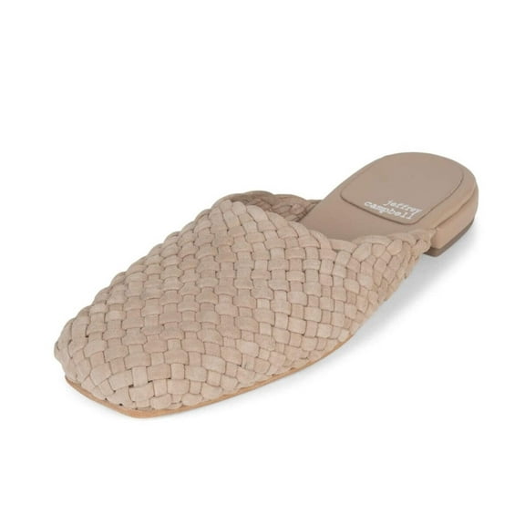 JEFFREY CAMPBELL INTERWEAVE Mules Beige Suede