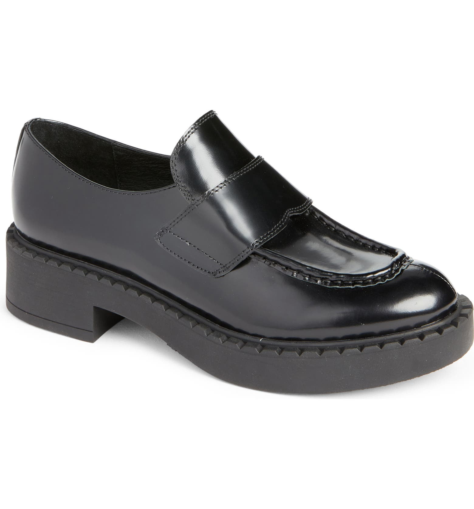 Jeffrey Campbell Lug Sole Woven Toe Heeled Black Loafers Jeffrey Campbell Women main image 3