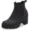 thumbnail image 1 of JEFFREY CAMPBELL Raining Almond-Toe Chunky Lug Sole Block Heel Booties Black (Black, 10), 1 of 6