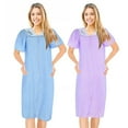 thumbnail image 1 of JEFFRICO 2 Pack House Dresses for Women with Pockets - Lightweight Breathable Short Sleeve Muumuu & Nightgowns - Snap Front Housecoat and Dusters for Women, 1 of 4