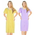 thumbnail image 1 of JEFFRICO 2 Pack House Dresses for Women with Pockets - Lightweight Breathable Short Sleeve Muumuu & Nightgowns - Snap Front Housecoat and Dusters for Women, 1 of 4