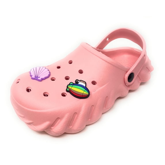 JEFFRICO Girls Clogs with Charms Lightweight Slip On Garden Shoes for Girls Comfort Clogs