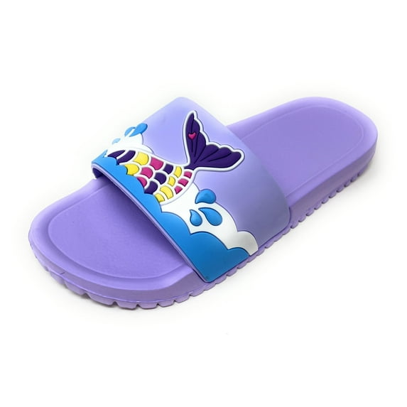 JEFFRICO Girls Comfort Sandals Kids Slip On Lightweight EVA Water Shower Pool Beach Sandals Slides