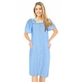 thumbnail image 1 of JEFFRICO House Dresses for Women with Pockets - Lightweight Breathable Short Sleeve Muumuu & Nightgowns - Snap Front Housecoat and Dusters for Women, 1 of 6