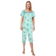 thumbnail image 1 of JEFFRICO Pajamas For Women Capri Set Sleepwear Soft Pajamas Short Sleeve Pajama Sleepshirt With Capri Pants, 1 of 6