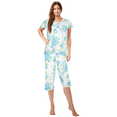 thumbnail image 1 of JEFFRICO Pajamas For Women Capri Set Sleepwear Soft Pajamas Short Sleeve Pajama Sleepshirt With Capri Pants, 1 of 7