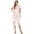 thumbnail image 1 of JEFFRICO Pajamas For Women Capri Set Sleepwear Soft Pajamas Short Sleeve Pajama Sleepshirt With Capri Pants, 1 of 7
