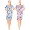thumbnail image 1 of JEFFRICO Womens 2 Pack Nightgowns Short Sleeve Sleepwear Soft Pajama Dress Nightshirts, 1 of 3