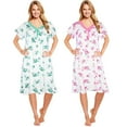 thumbnail image 1 of JEFFRICO Womens 2 Pack Nightgowns Short Sleeve Sleepwear Soft Pajama Dress Nightshirts, 1 of 4