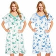 thumbnail image 1 of JEFFRICO Womens 2 Pack Nightgowns Short Sleeve Sleepwear Soft Pajama Dress Nightshirts, 1 of 7