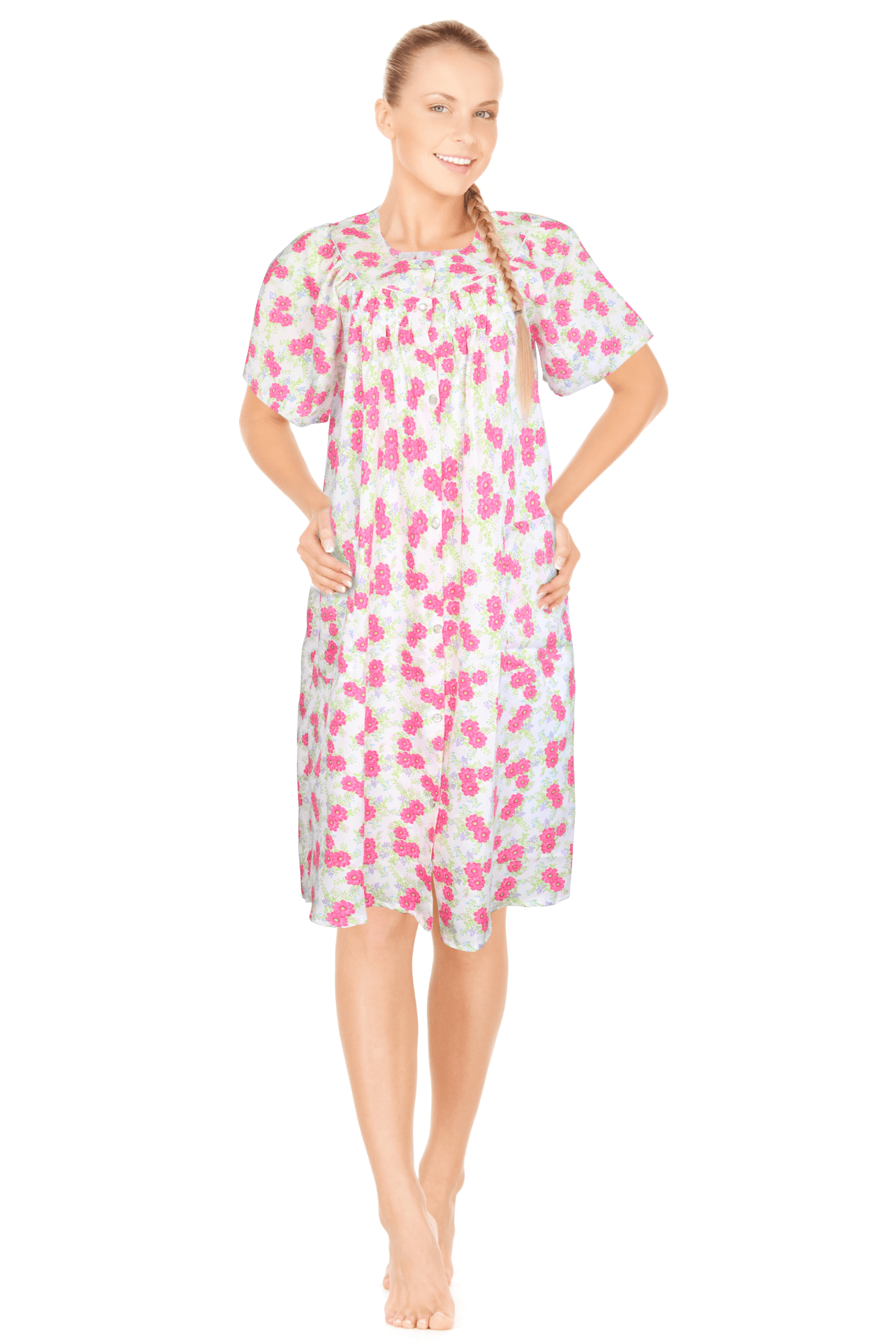 JEFFRICO Womens Dusters For Women Snap Front Housecoat Lounger Duster