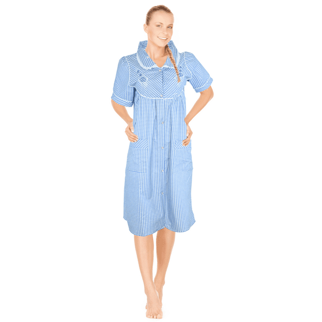 JEFFRICO Womens Dusters For Women Snap Front Housecoat Lounger Duster