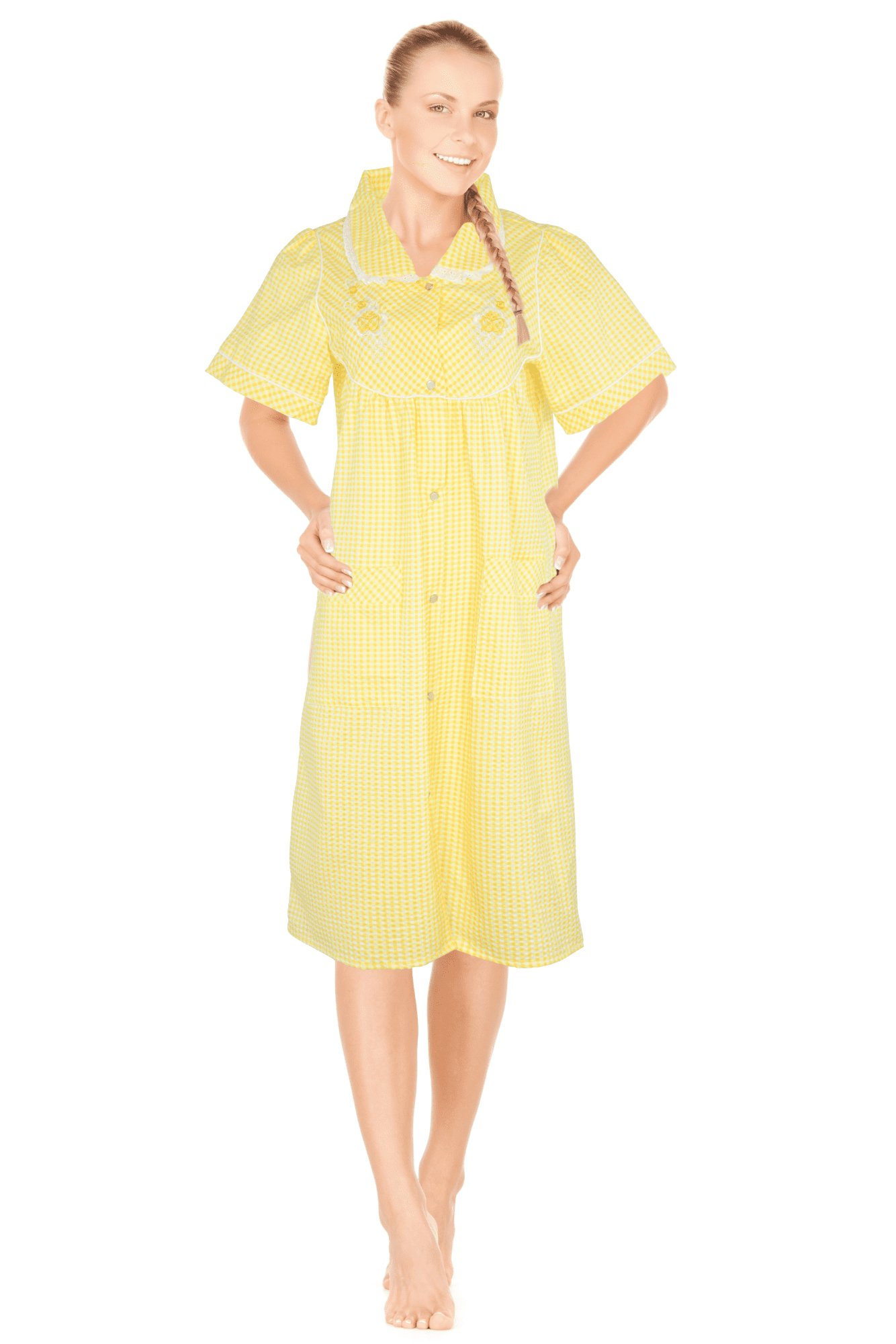 JEFFRICO Womens Dusters For Women Snap Front Housecoat Lounger Duster