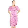 thumbnail image 1 of JEFFRICO House Dresses for Women with Pockets - Lightweight Breathable Short Sleeve Muumuu & Nightgowns - Snap Front Housecoat and Dusters for Women, 1 of 7