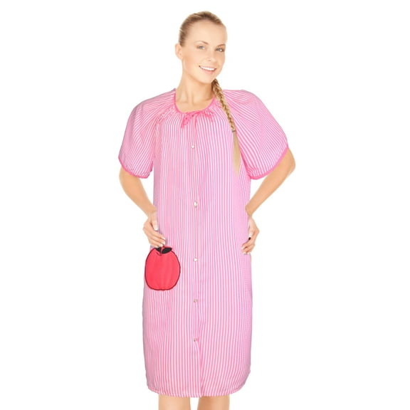 JEFFRICO House Dresses for Women with Pockets - Lightweight Breathable Short Sleeve Muumuu & Nightgowns - Snap Front Housecoat and Dusters for Women