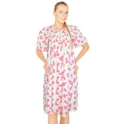 JEFFRICO House Dresses for Women with Pockets - Lightweight Breathable Short Sleeve Muumuu & Nightgowns - Snap Front Housecoat and Dusters for Women