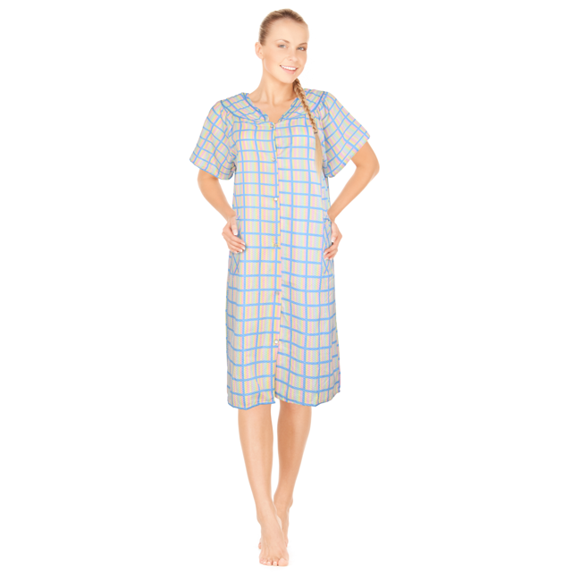 JEFFRICO Womens Dusters For Women Snap Front Housecoat Lounger Duster