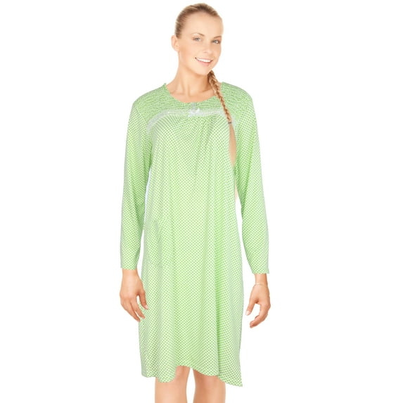 JEFFRICO Womens Long Sleeve Nightgowns Sleepwear Soft Pajama Dress Nightshirts