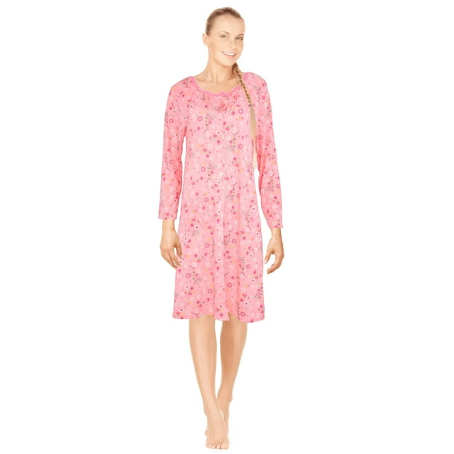 JEFFRICO Womens Long Sleeve Nightgowns Sleepwear Soft Pajama Dress
