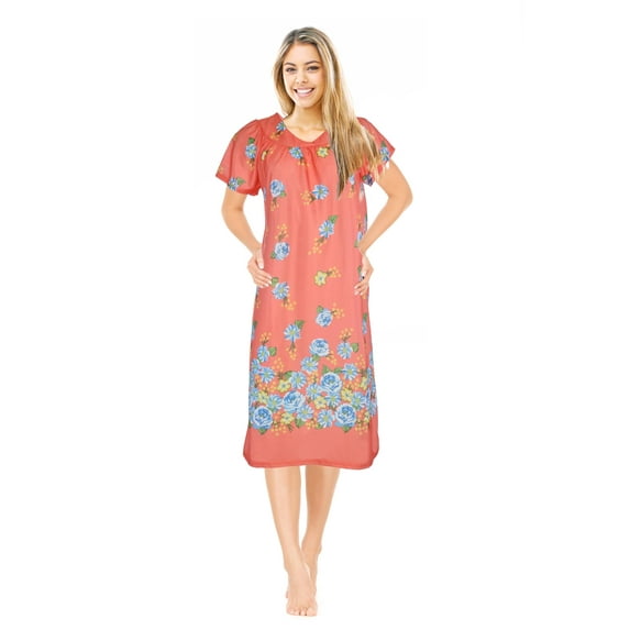 JEFFRICO Womens Nightgowns Muumuu Lounger House Dress Sleepwear Silky Soft Pajama Dress Nightshirts Plus Size