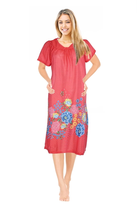 Womens Nightgowns Muumuu Lounger House Dress Sleepwear Silky Soft Pajama Dress Nightshirts Plus Size