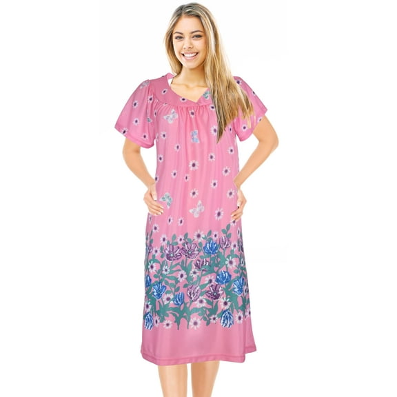 JEFFRICO Womens Nightgowns Muumuu Lounger House Dress Sleepwear Silky Soft Pajama Dress Nightshirts