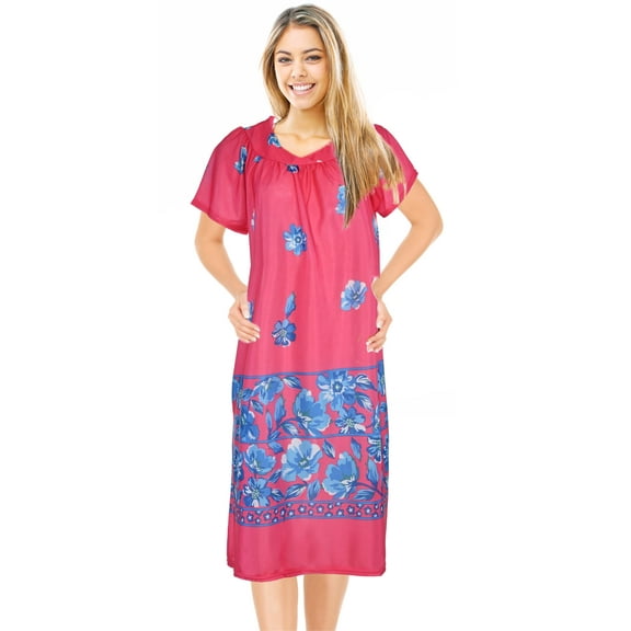 JEFFRICO Womens Nightgowns Muumuu Lounger House Dress Sleepwear Silky Soft Pajama Dress Nightshirts