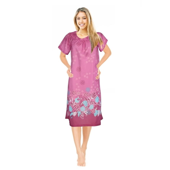 JEFFRICO Womens Nightgowns Muumuu Lounger House Dress Sleepwear Silky Soft Pajama Dress Nightshirts