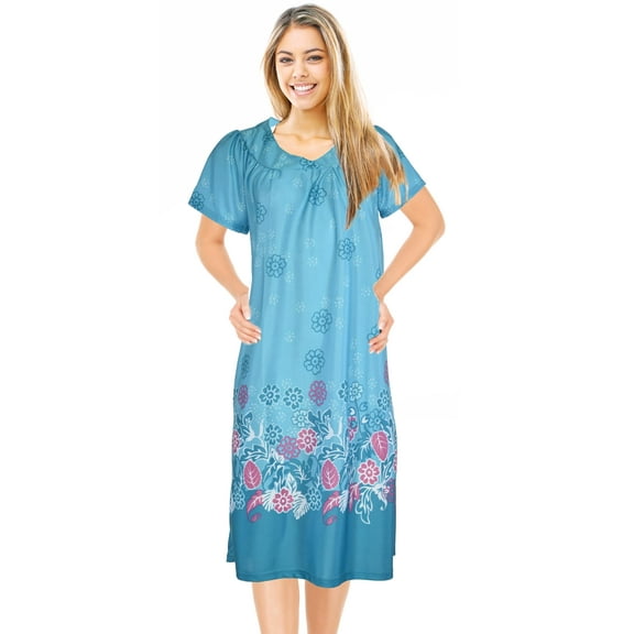 JEFFRICO Womens Nightgowns Muumuu Lounger House Dress Sleepwear Silky Soft Pajama Dress Nightshirts