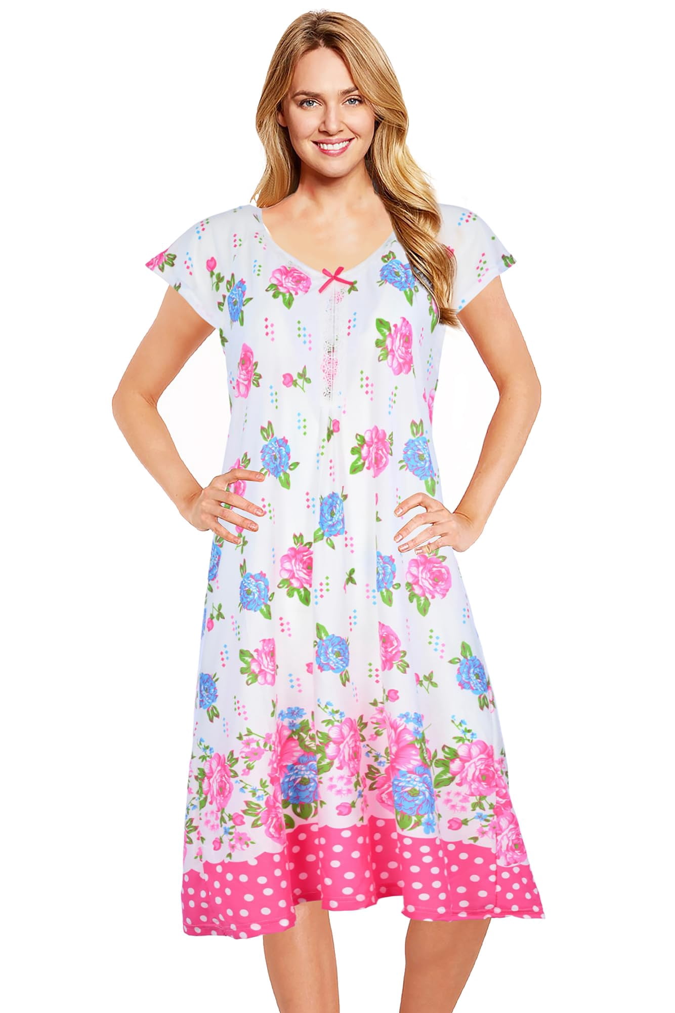 JEFFRICO Womens Nightgowns Sleepwear Soft Pajama Dress Nightshirts Plus Size
