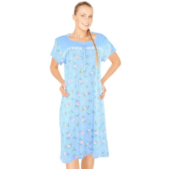 JEFFRICO Womens Nightgowns Sleepwear Soft Pajama Dress Nightshirts Plus Size