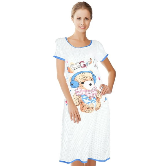 JEFFRICO Womens Nightgowns Sleepwear Soft Pajama Dress Nightshirts