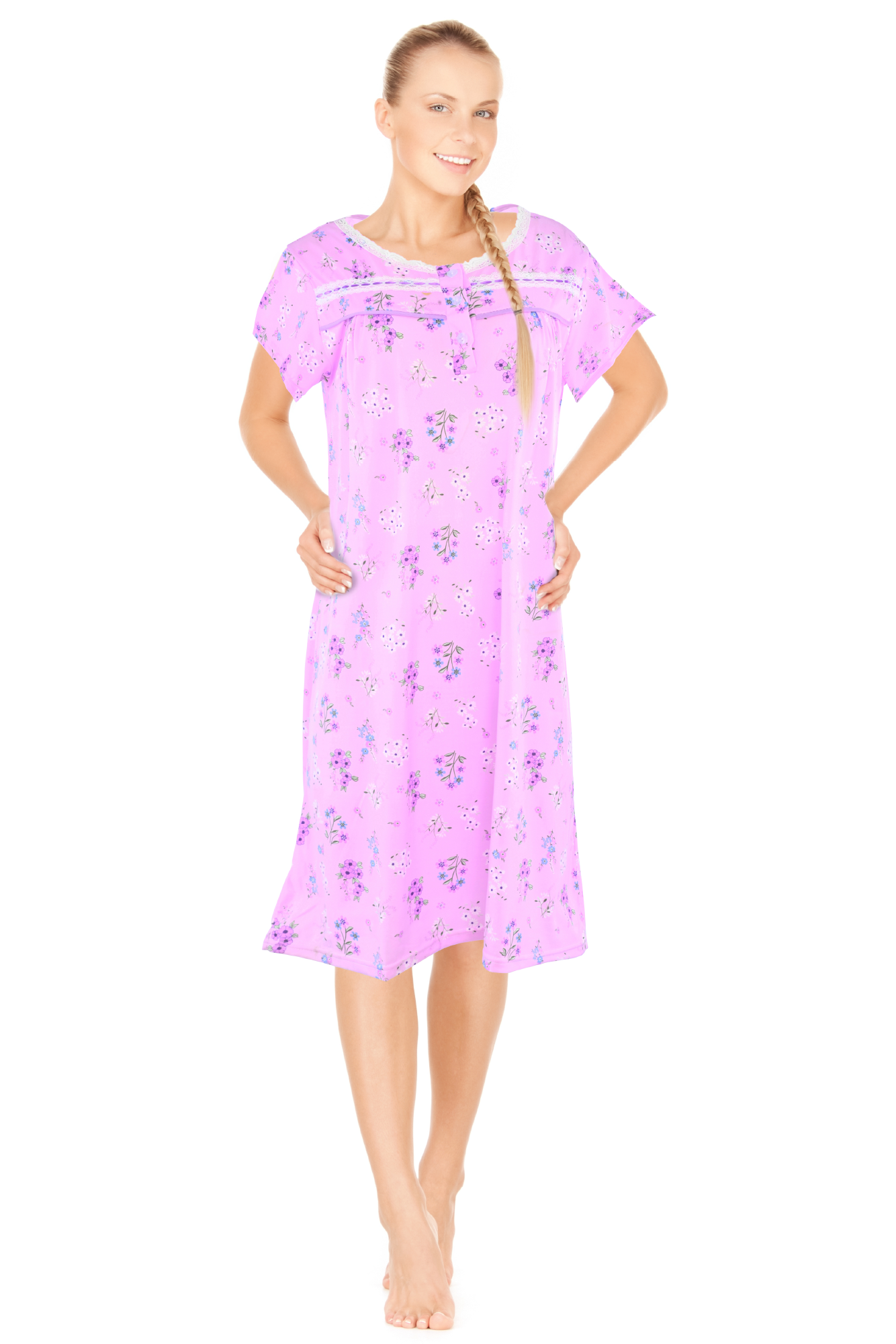 JEFFRICO Womens Nightgowns Sleepwear Soft Pajama Dress Nightshirts ...