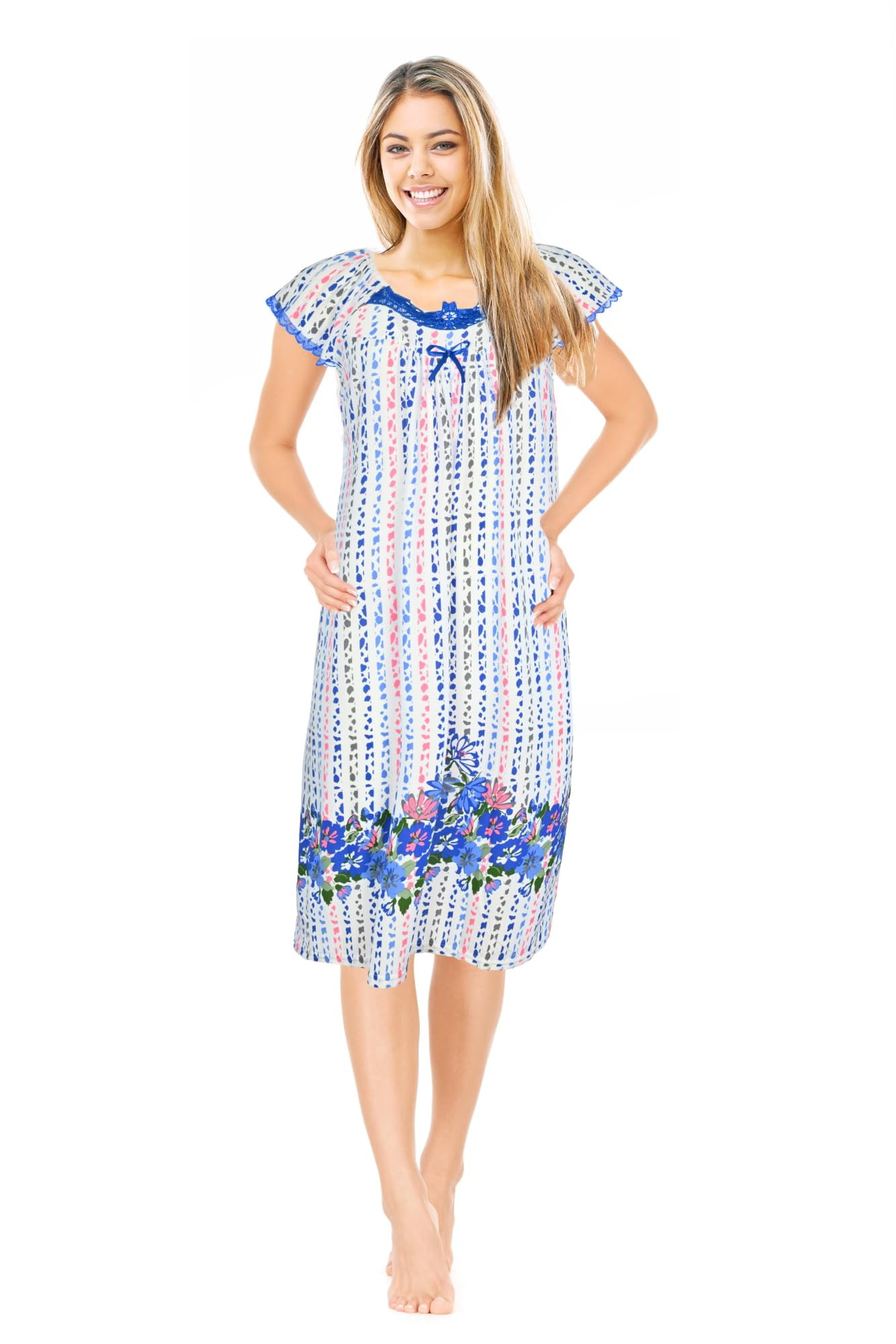 JEFFRICO Womens Nightgowns Sleepwear Soft Pajama Dress Nightshirts ...