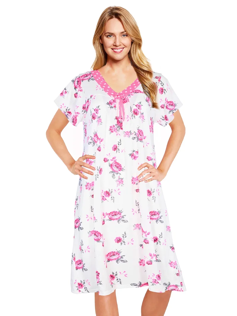 ladies pajama dress JEFFRICO Nightgowns for Women - Short Sleeve Soft Womens Nightgowns & Sleepshirts season_68