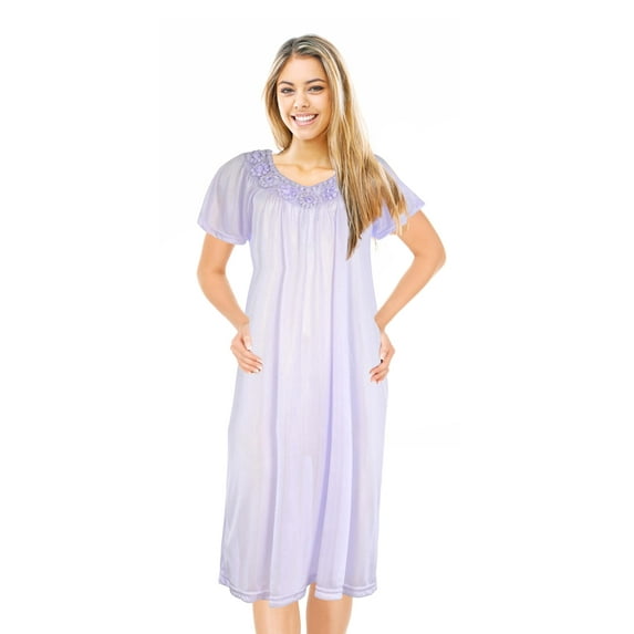 JEFFRICO Womens Nightgowns Sleepwear Soft Pajama Dress Short Sleeve Nightshirts Plus Size