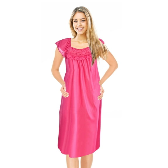 JEFFRICO Womens Nightgowns Sleepwear Soft Pajama Dress Short Sleeve Nightshirts Plus Size