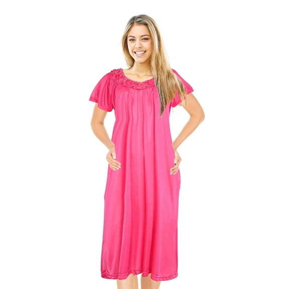 JEFFRICO Womens Nightgowns Sleepwear Soft Pajama Dress Short Sleeve Nightshirts